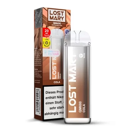 Elfbar Lost Mary QM600 – Cola - pflanzliches Glycerin / Nikotin-Benzoat / Aromen / Propylenglykol / 20mg/ml / ca. 600 / 360 mAh