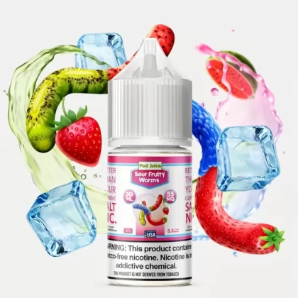 Sour Fruity Worms SALT – Pod Juice – 30mL – 35mg Saltnic