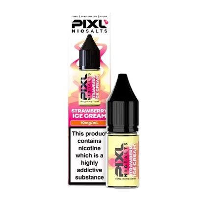 Pixl Strawberry Ice Cream Nic Salt E-Liquid - 10 Pack - 10mg