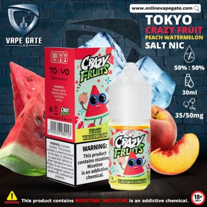 Tokyo Crazy Fruits Peach Watermelon Saltnic 30ml - 20 mg - 30 ml