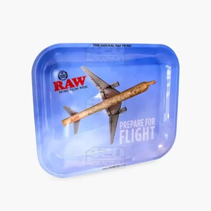 RAW | Prepare for Flight Rolling Tray | 13in x 11in – Large – Metal - Vape Store