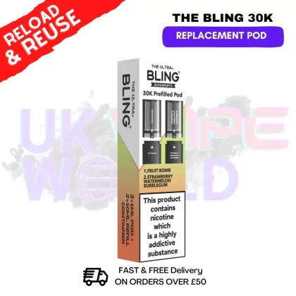 Fruit Bomb Bling 30k REFIL PACK Ultra Plus Pods – £6.99