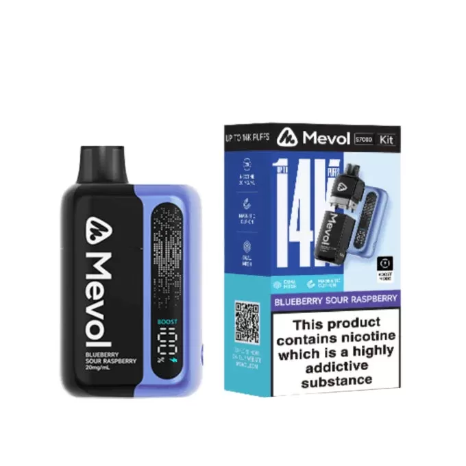 Mevol S7000 Pod Kit - 5 Pack - Blueberry Sour Raspberry - 5 Pack / Grape Lime Ice - 5Pack - Image 3