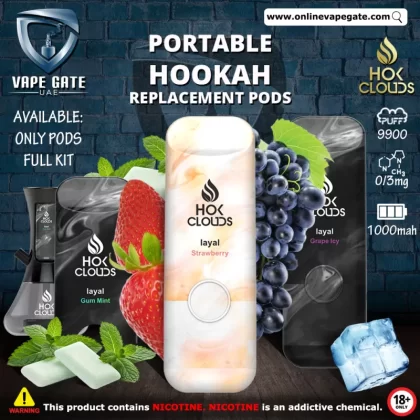 XTRA - HOK CLOUDS PORTABLE HOOKAH REPLACEMENT PODS - Mint / 3 mg