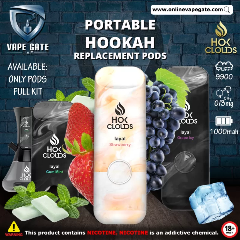XTRA - HOK CLOUDS PORTABLE HOOKAH REPLACEMENT PODS - Mint / 3 mg