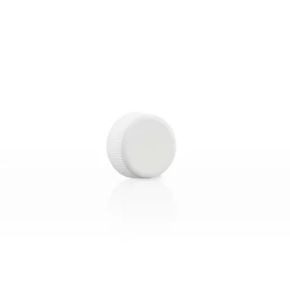 Plastic Cap | Ribbed Screw Thread w/ Foam Liner | 22mm – White – 144 Count