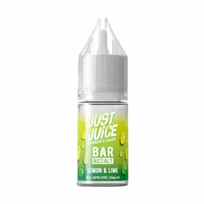 Just Juice Bar Lemon & Lime Nic Salt Vape Juice- 10 Pack - Strength 20mg