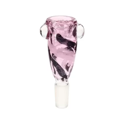 Bowl | Pink w/ Dichro Swirl Bowl | 14mm – Pink - Vape Store