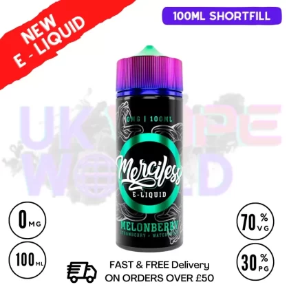 Melon Berry Merciless Shortfill Juice 100ML Eliquid