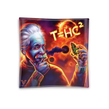 V Syndicate T=HC2 Einstein Solar Diesel Square Glass Ashtray – 4.5in - Vape Store
