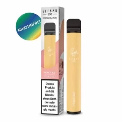 ELF BAR – Peach Ice (Nikotinfrei) - Pfirsich / Ice / Elf Bar / Nikotinfrei / 550 mAh / Propylenglykol / Aromastoffe / Glycerin / ca. 600