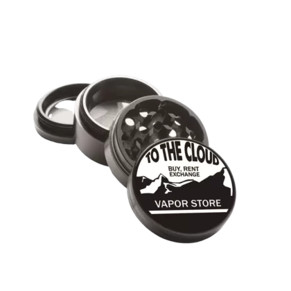 To the Cloud Vapor Store Custom 4 Piece Grinder - Black / Silver / Green