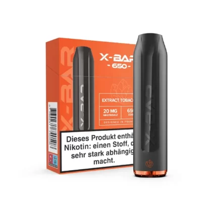 X-BAR Mini – Extract Tobacco - 500 mAh / Propylenglykol / Aromastoffe / Glycerin / Nikotin-Benzoat
