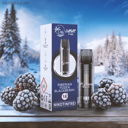 CUBAR Vybe Pod – Siberian Frozen Blackberry – Nikotinfrei - Cubar Vybe / Nikotinfrei / 2ml / ca. 600 / Glycerin / Aromen / Propylenglykol / Nikotin / Ja / Ice / Brombeere