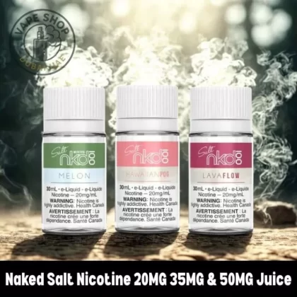 Naked Salt Nicotine 20MG 35MG & 50MG Juice - BlueRazz Wave Ice, Brain Freeze Ice; Vape Product