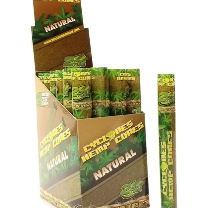 Cyclones Natural Hemp Pre-Rolled Cone Blunt Wraps (2-Pack)