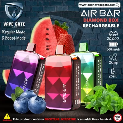 Air Bar - Diamond Box Rechargeable Disposable Vape (20,000 Puffs) - 20 mg / Watermelon Ice