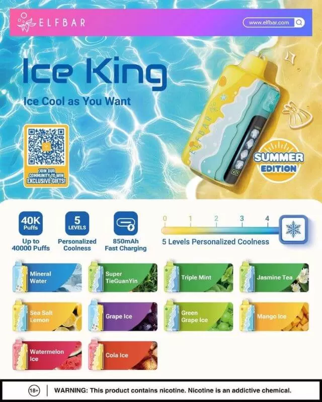 ELFBAR ICE KING 45,000 Puffs - Peach Ice - Image 3