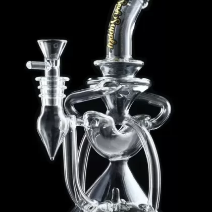 Sesh Supply “Pegasus” Crescent Recycler with Propellor Perc - Color#Mango>Alien Green>Charcoal>Periwinkle
