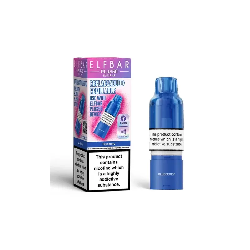 ELF BAR Plus 50 Refill Pack Blueberry - Strength#20mg (A3D2A8)