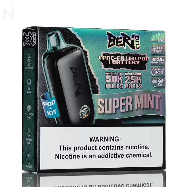 Beri CLIQ 50K 50,000 Puffs Disposable Kit - 18mL - Grape Ice - Image 3