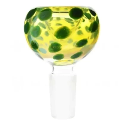 Bowl | Fumed Bowl w/ Colored Dots | 14mm – Yellow