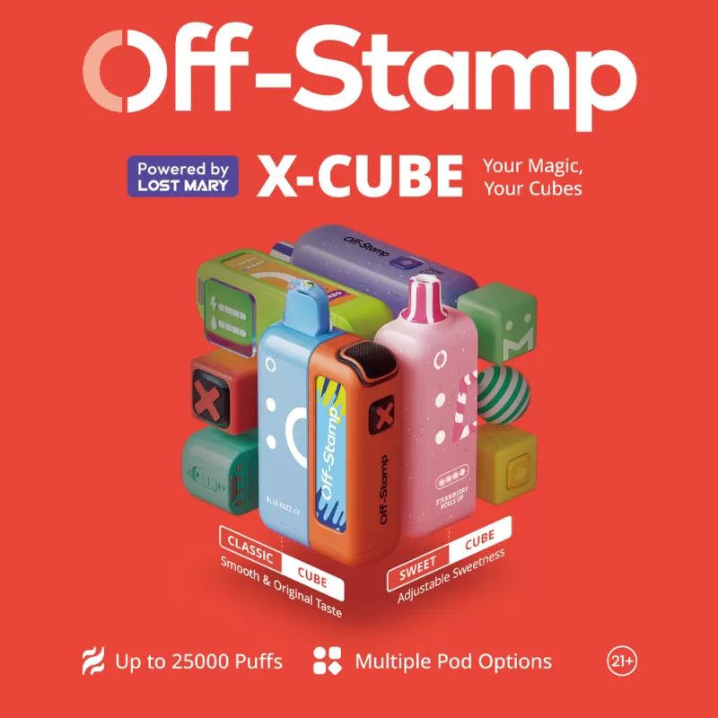 Off-Stamp X-CUBE 25K Disposable KIT Powered By LOST MARY – 25000 Puffs - Sour White Gami