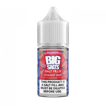 Big Salts Whammy Bar Raspberry Candy – 20ml Salt Fills E Liquid - 5mg Nic Strength Including 1 x Blue Salt Shot, 10mg Nic Strength Including 1 x Pink Salt Shot