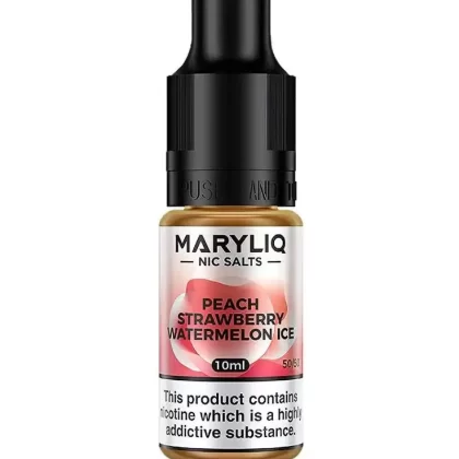 Lost Mary Maryliq Peach Watermelon Strawberry Ice Nic Salt Vape Juice - Strength