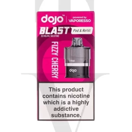 VAPORESSO DOJO BLAST 6000 PRE-FILLED PODS - Select Your Flavour#Blue Razz Lemonade>Blueberry Ice>Blueberry Sour Raspberry>Double Apple>Fizzy Cherry>Kiwi Passion Fruit Guava>Menthol>Pineapple