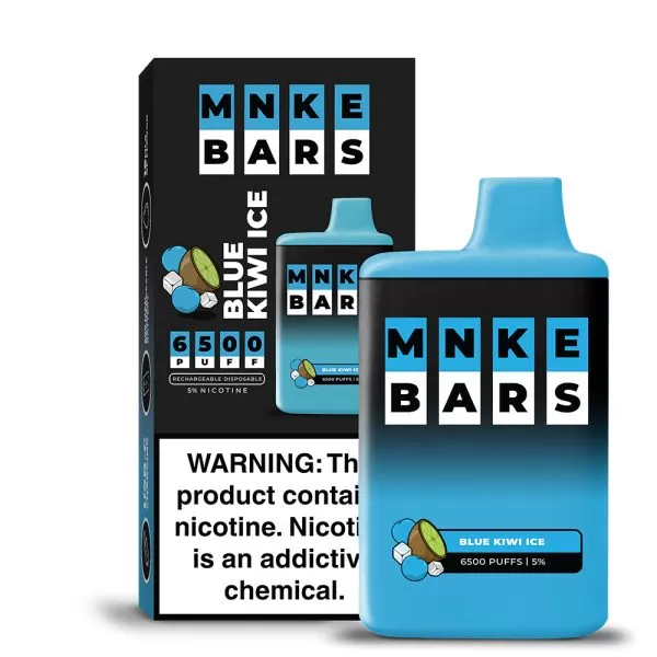 MNKE Bars Disposable Vape – Blue Kiwi Ice 6500 Puffs
