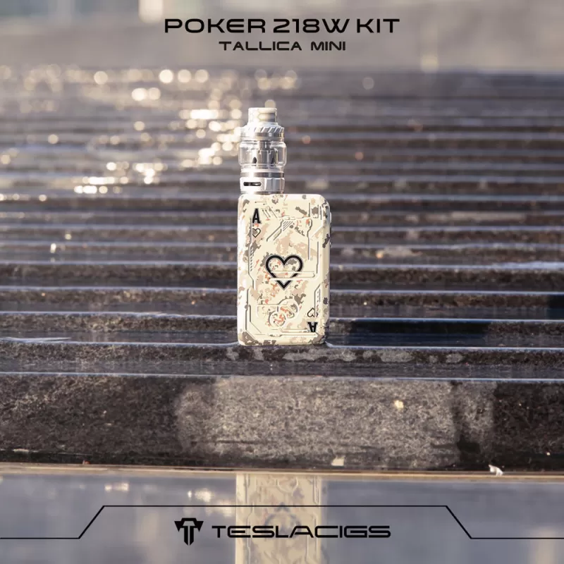 Teslacigs Poker 218 Kit with Resin Tallica Mini Tank 4ml-6ml - Black - Image 2