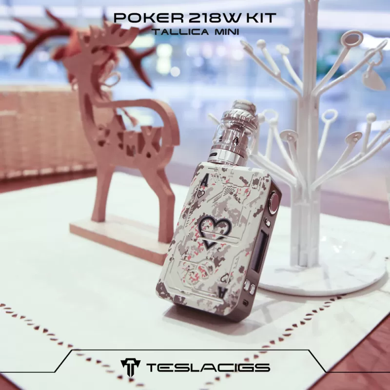 Teslacigs Poker 218 Kit with Resin Tallica Mini Tank 4ml-6ml - Black - Image 3