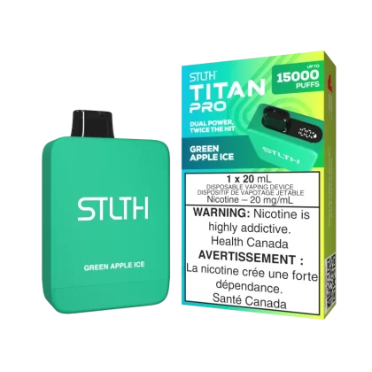 STLTH TITAN PRO - Green Apple Ice - 20 mg/mL (wholeseller) - Excise ON, 20 mg/mL - ON