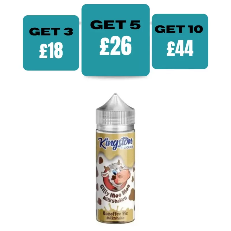 Kingston Silly Moo Moo Edition 100ML E-Liquid Shortfill - Banoffee Pie / No