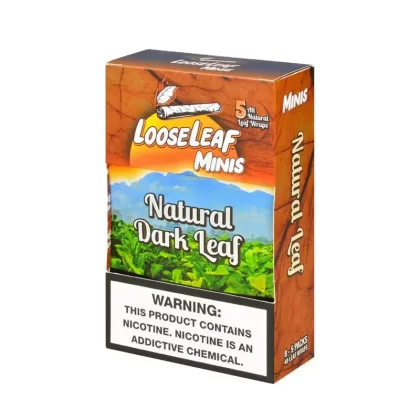 Mini Loose Leaf Natural Dark wraps, 8 packs of 5