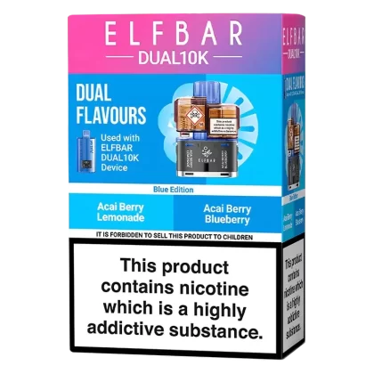 Elf Bar Dual 10K Prefilled Pods - Flavour#Blue Edition>Blueberry Edition>Cherry Edition>Drinks Edition>Exotic Edition>Fizzy Edition>Fruity Edition>Grape Edition>Green Edition>Lemon Edition>P