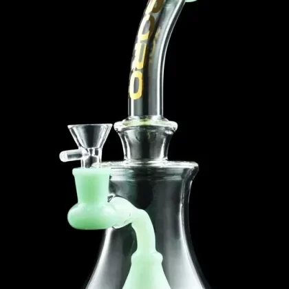 BoroTech Glass “Gefion” Showerhead Flared Beaker - Color#Seafoam>Mango>Teal