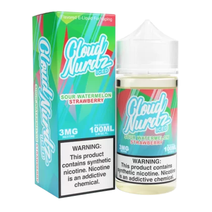 Sour Watermelon Strawberry Iced by Cloud Nurdz TFN 100mL - 3MG