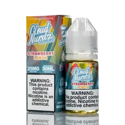 Cloud Nurdz Salts E-Liquid Strawberry Lemon Iced 30ml (25mg) - Vape Store