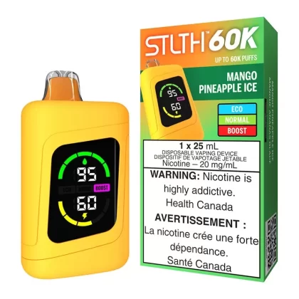 STLTH 60K Disposable Vape Device – Mango Pineapple Ice
