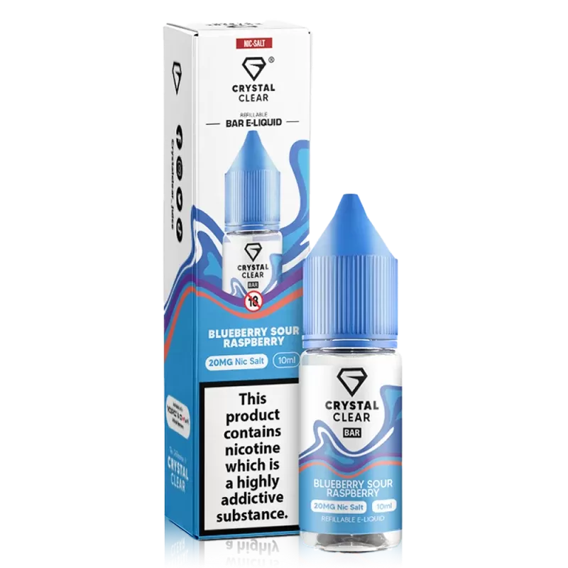 Blueberry Sour Raspberry Nic Salt by Crystal Clear Bar Salts