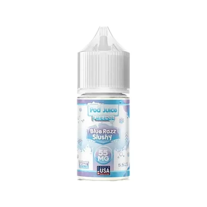 Pod Juice – Blue Razz Slushy Freeze – Salt Nic – 30mL - Nicotine (mg)#55mg