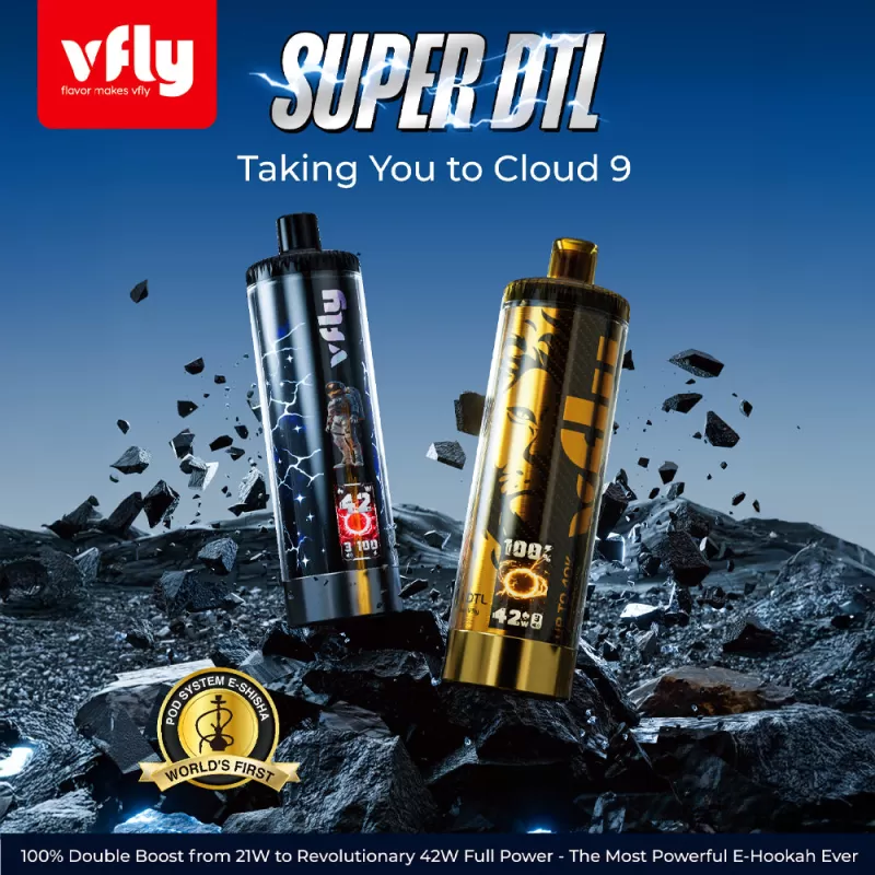 VFLY Super DTL Hookah 40K Disposable E-Hookah KIT - 40000 Puffs - Grape Mint
