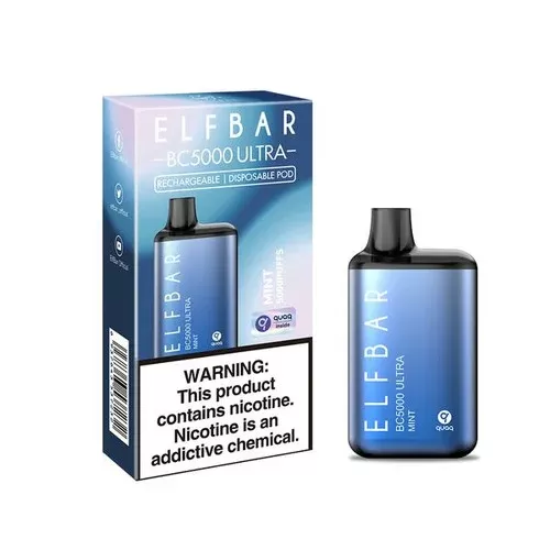 ELF BAR ULTRA 5000 Disposable Pod Device – 5000 Puffs – Integrated 650mAh Battery – Mint