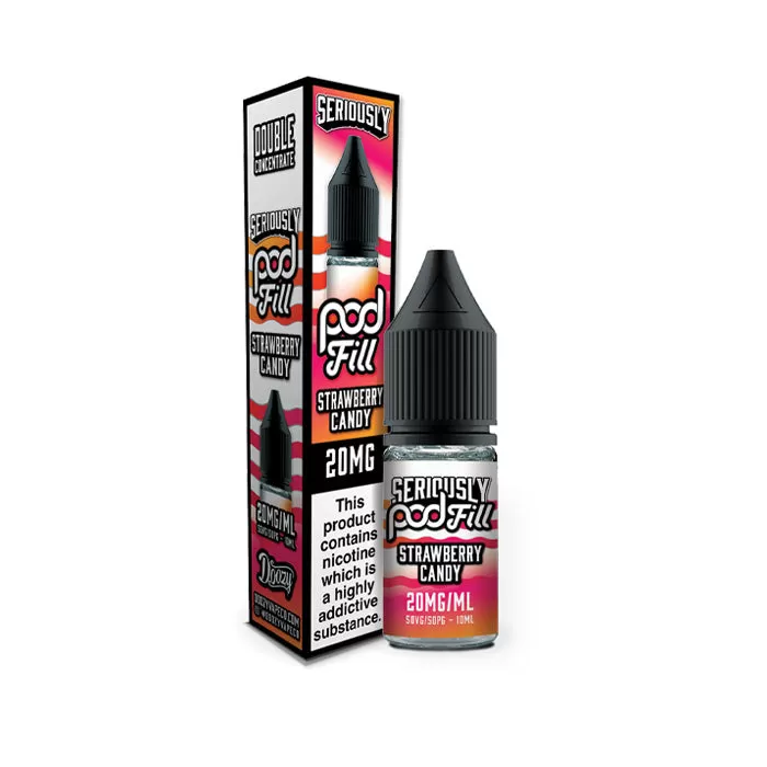 Strawberry Candy Nic Salt E-Liquid by Seriously Pod Fill - 20 mg - High Strength