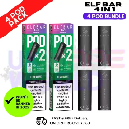 Elf Bar 4 in 1 Replacement Pods Lemon Lime | 2%