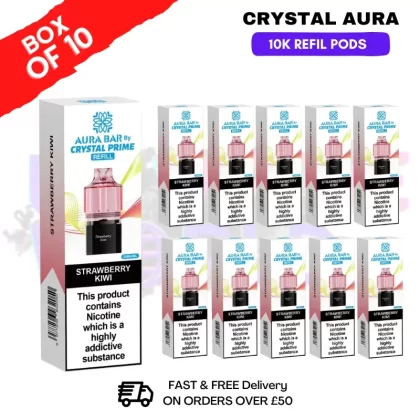Strawberry Kiwi Crystal Prime 10K Refil Pods Box Of 10
