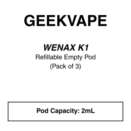 Geekvape Wenax K1 Replacement Pods – Pack of 3 - 0.8 Ohm, 1.0 Ohm