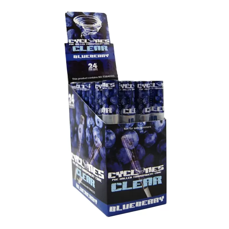 CYCLONES Clear Pre-Rolled Cones - 24 Per Box - Peach